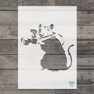 Banksy Camera Rat reusable STENCIL for room interior decor / Not a decal
