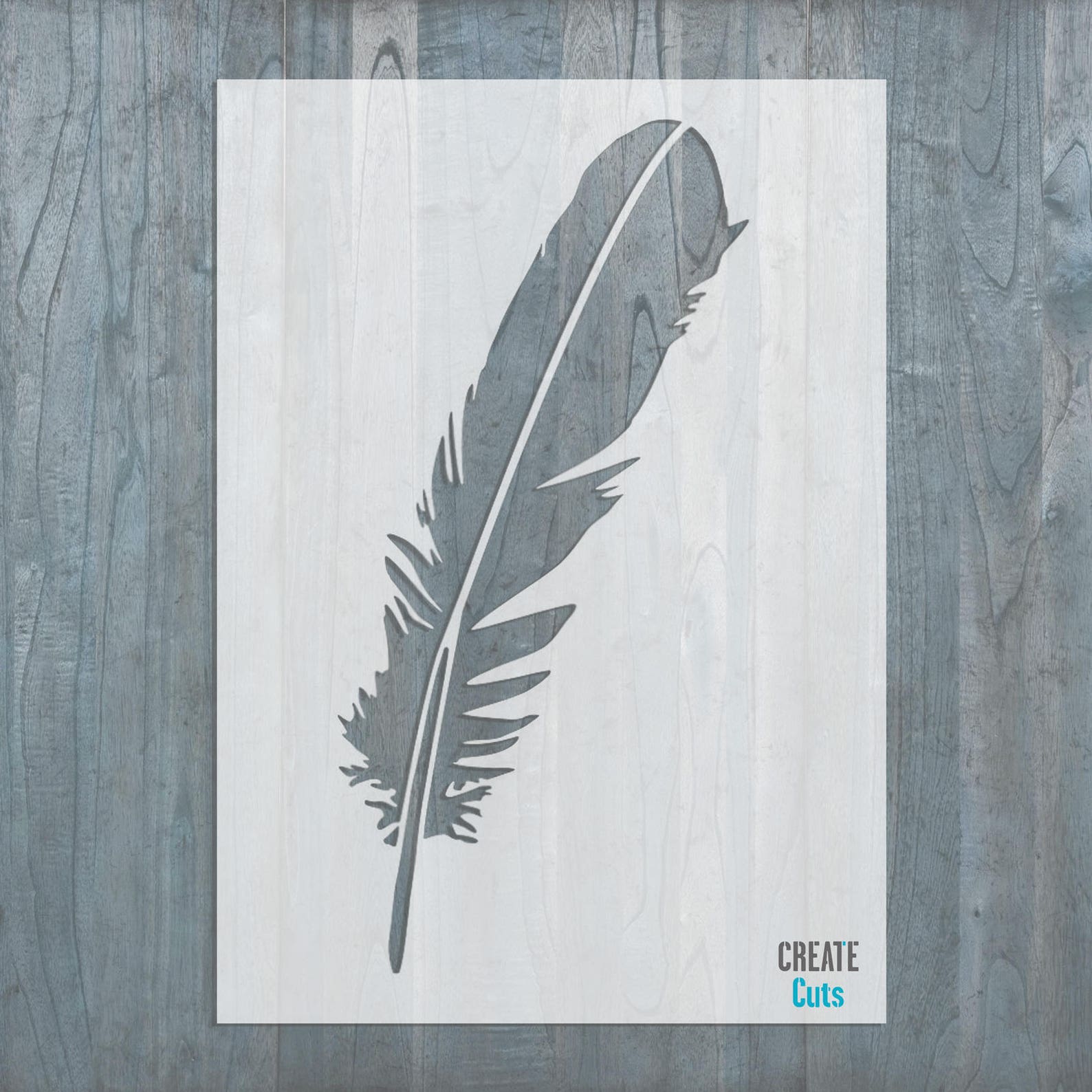 Feather STENCIL Wall Art Interior Decor Pattern Template Etsy