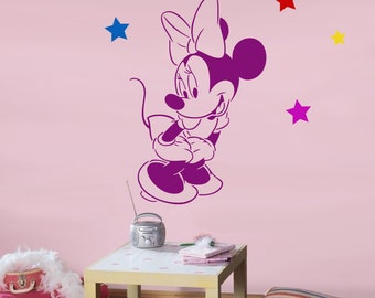 Disney Minnie Mouse reusable STENCIL for kids room wall interior decor / Mouse template nursery