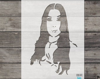 Cher STENCIL famous American singer / Home Wall Art