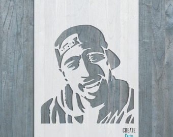 Tupac STENCIL Home Wall Art Interior Decor American Rapper 2Pac stencil