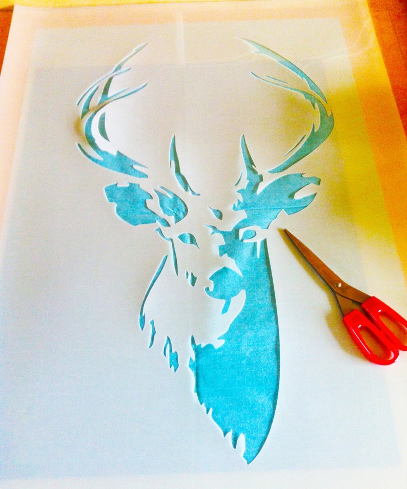 Deer with Antlers reusable STENCIL for home wall interior decor / reusable stencil image 4