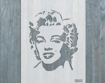 Marilyn Monroe STENCIL Famous Woman Actress Template Home Wall Decor Graffiti Pop Art Style