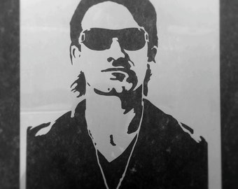 Bono U2 reusable STENCIL for home wall interior decor / reusable stencil