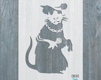 Banksy Singing Rat Stencil: Reusable Home Decor Template
