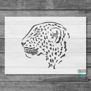 Tête de Jaguar pochoir réutilisable pour l&#39;artisanat de décoration intérieure de mur de maison / Pas un décalque