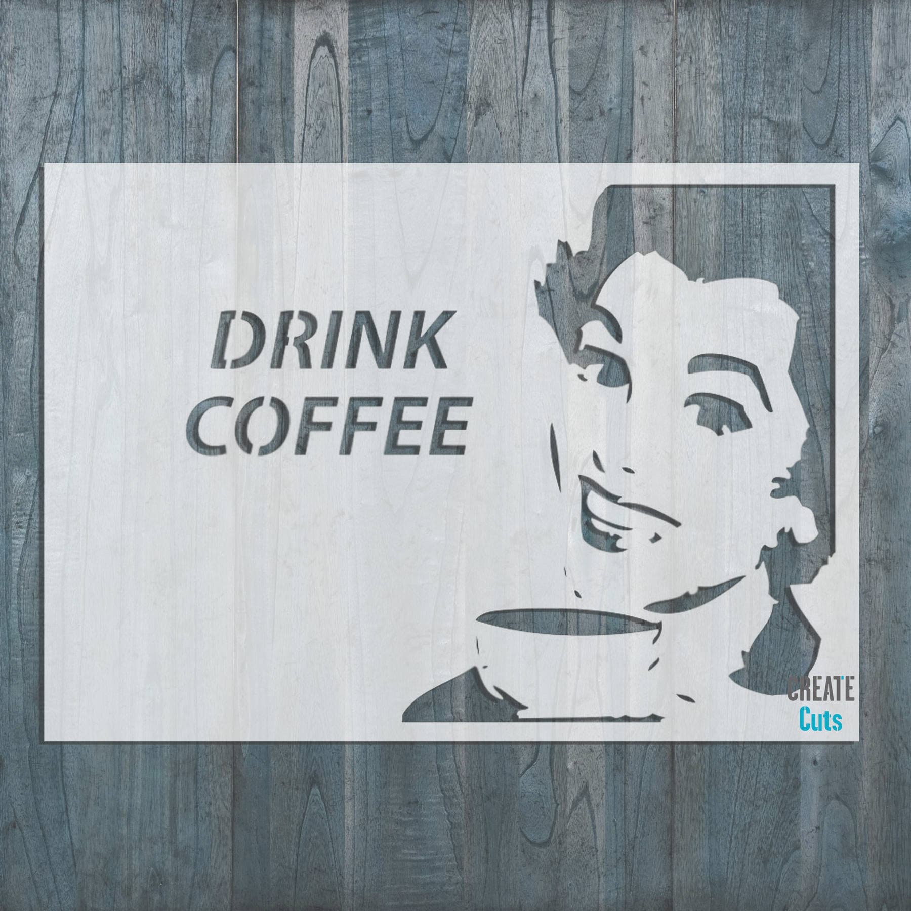 Vintage Retro Drink Coffee STENCIL for Home Wall Interior Etsy UK