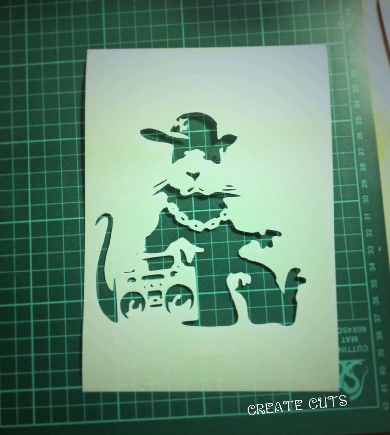 Banksy Gangsta Rat reusable STENCIL for room interior decor Not a decal