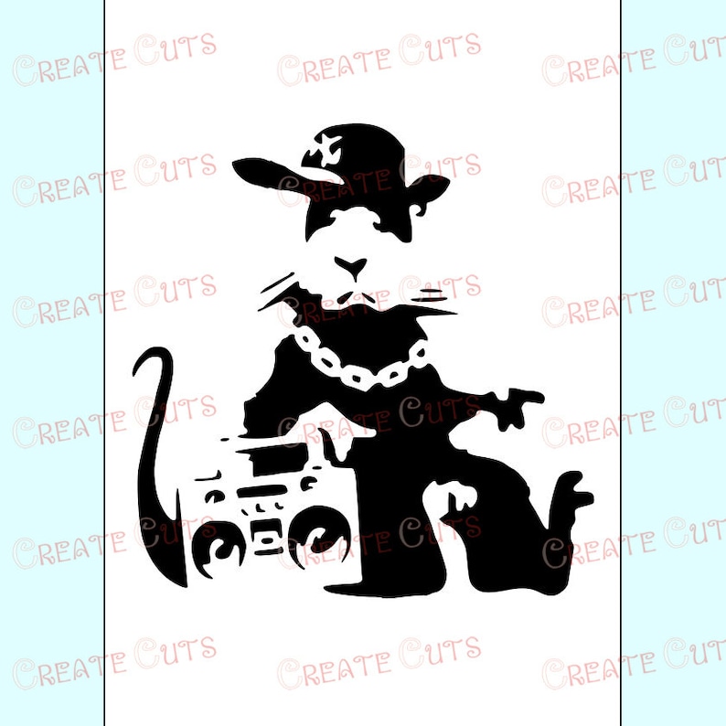 Banksy Gangsta Rat reusable STENCIL for room interior decor Not a decal