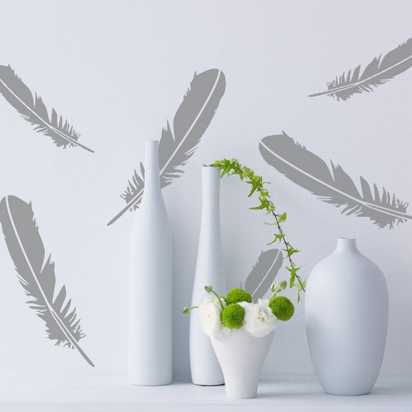 Feather Stencil Etsy