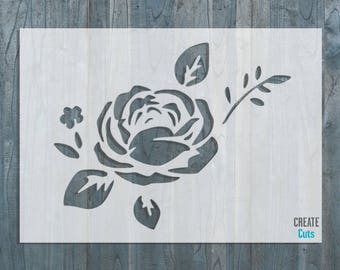 Stencil réutilisable de fleur de rose pour le décor intérieur de mur à la maison / pochoir réutilisable
