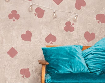 Spielen Poker-Karten STENCIL Herzen Pik Diamanten Clubs Symbole Vorlage Handwerk