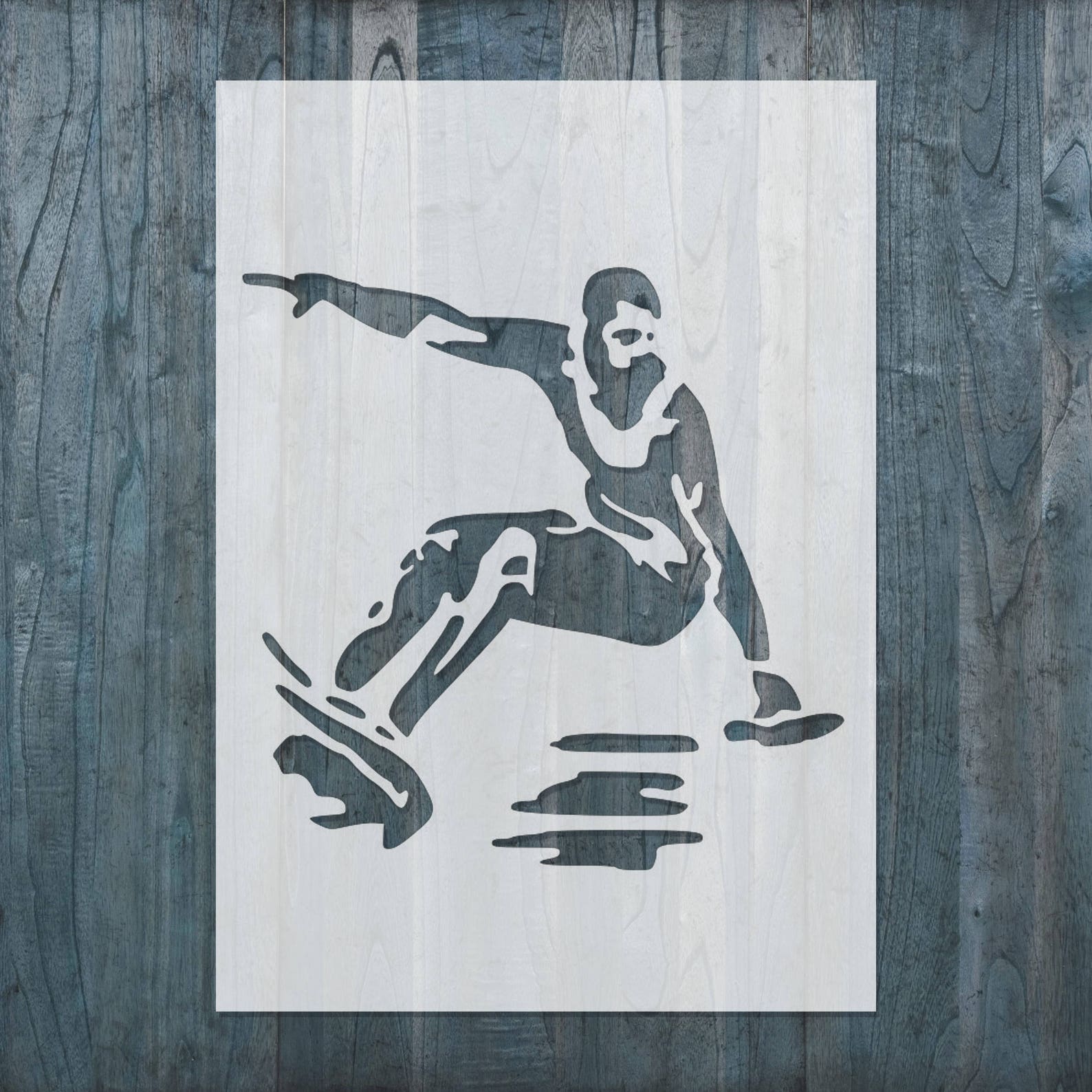 Surfing Man STENCIL Interior Decor Surfer Template Board Waves Etsy