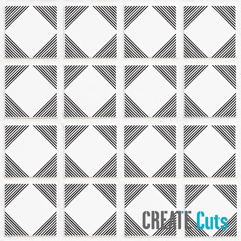 Florida Tile STENCIL / Tile template / Wall, Floor Repeat Pattern / Reusable bathroom Kitchen stencil image 1
