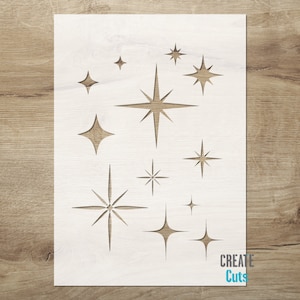 Sparkling Stars STENCIL / Set of Stars for wall/furniture/fabric decor