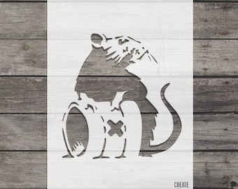 Banksy Toxic Rat Stencil - Reusable Home Decor Template