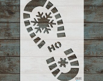 Santa Claus Footprint STENCIL /windows, floor decor / Christmas stencils / Santa steps
