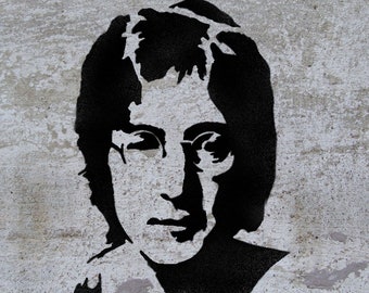 John Lennon STENCIL for home wall interior decor / the Beatles singer stencil