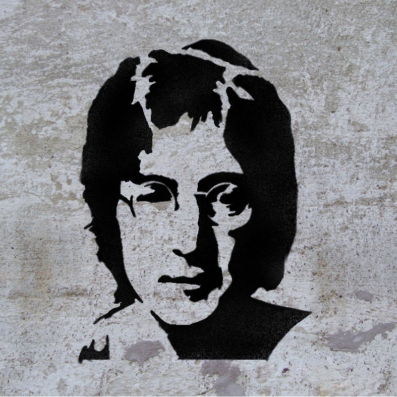 John Lennon STENCIL for home wall interior decor / the Beatles Etsy