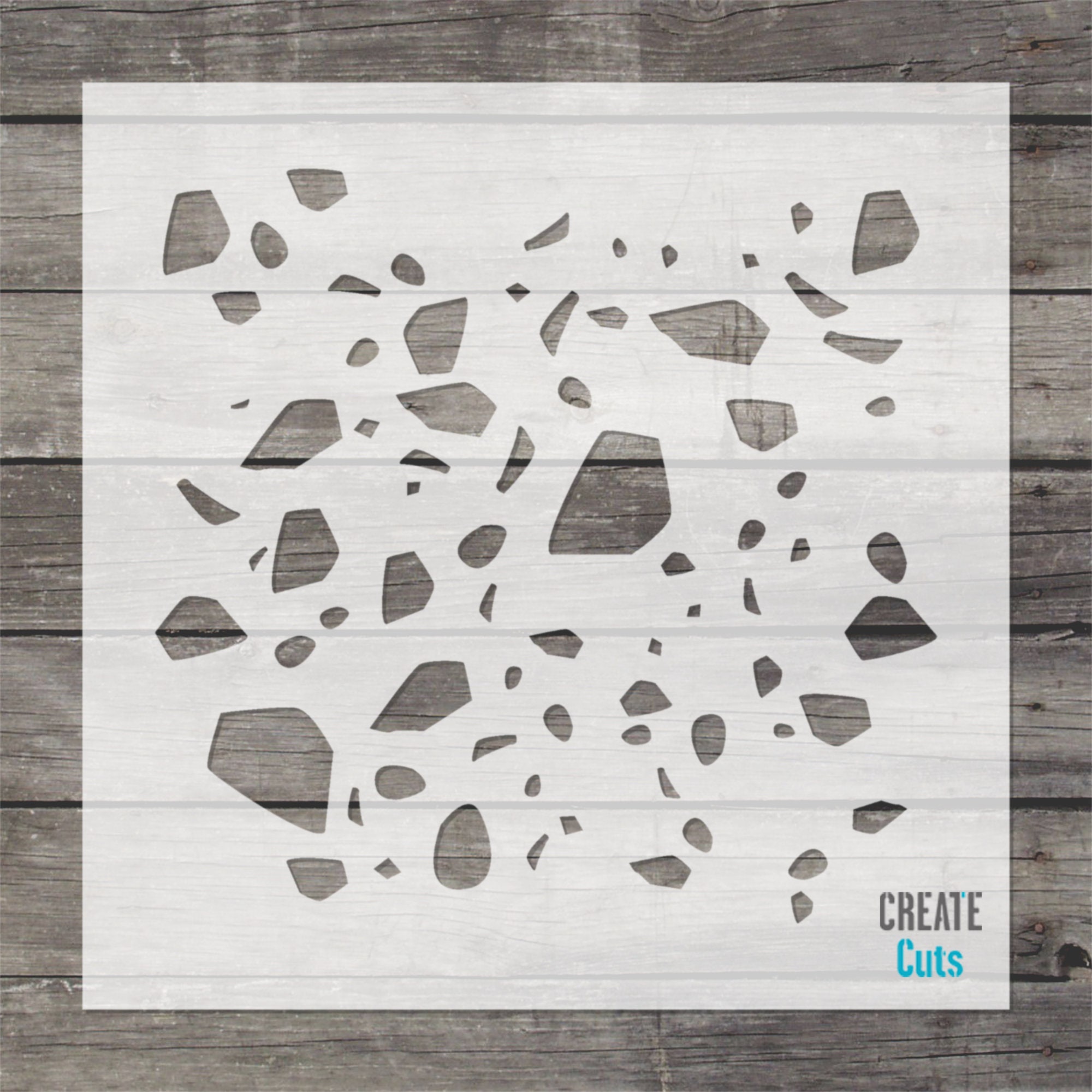 Terrazzo Pattern Stencil - A4 Size Plastic Craft Stencil For Wall Art & DIY Decor - View #7