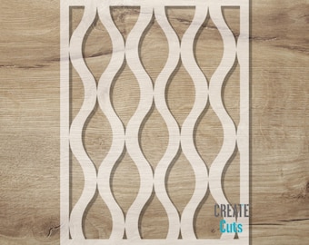 Groovy Wave Reusable Mylar Stencil | Retro Wall Decor