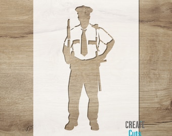 Policeman STENCIL Wall Decor / Uniform Template / People Silhouette Art
