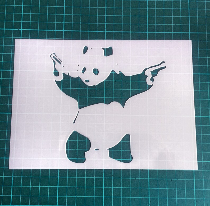 Banksy Pandamonium Panda Guns Reusable STENCIL for Room - Etsy