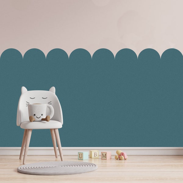 Scallop Edge Schablone Wandbordüre / Kinderzimmer Interieur wiederverwendbares Dekor