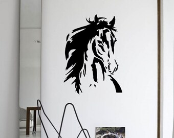 Horse Face reusable wall STENCIL for home interior decor / Not a Decal