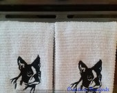 Boston Terrier  Kitchen Towel set of 2