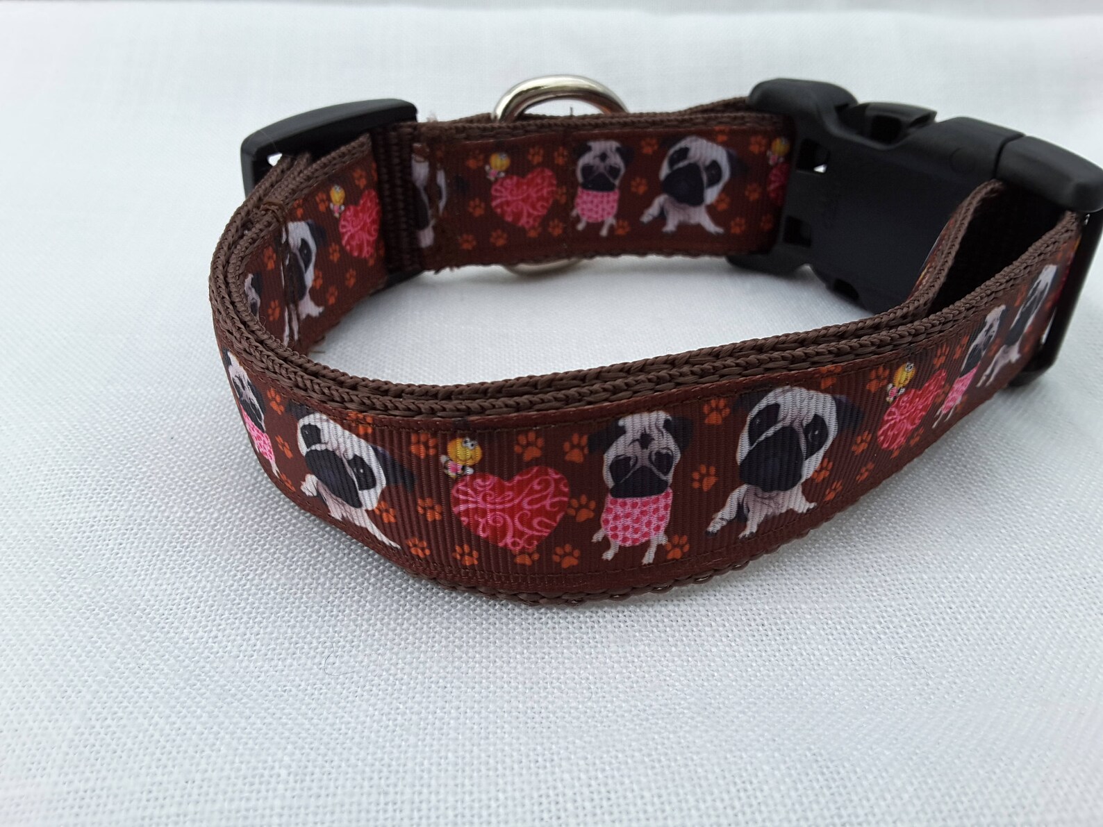 Pug adjustable dog collarmedium size dog Etsy