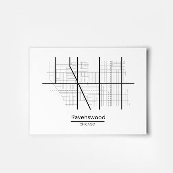Ravenswood Chicago Neighborhood Map Thiscitymaps Etsy