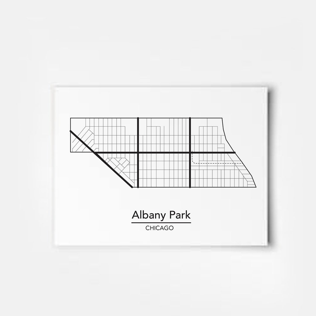 Albany Park Chicago Neighborhood Map Thiscitymaps Etsy