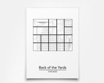 Back Of The Yards Map Back Of The Yards Chicago Neighborhood Map Thiscitymaps | Etsy