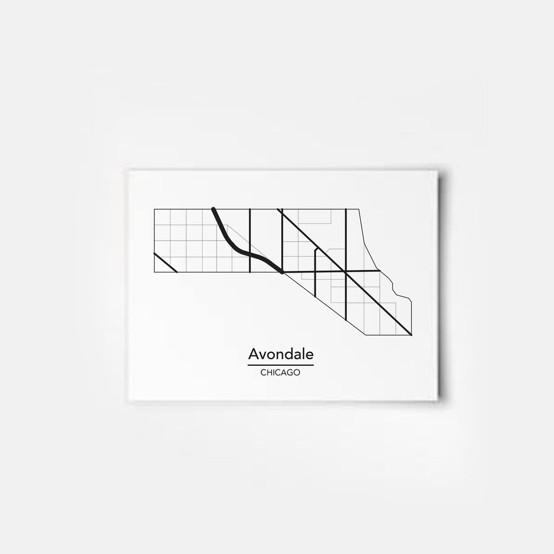 Avondale Chicago Neighborhood Map Thiscitymaps Etsy