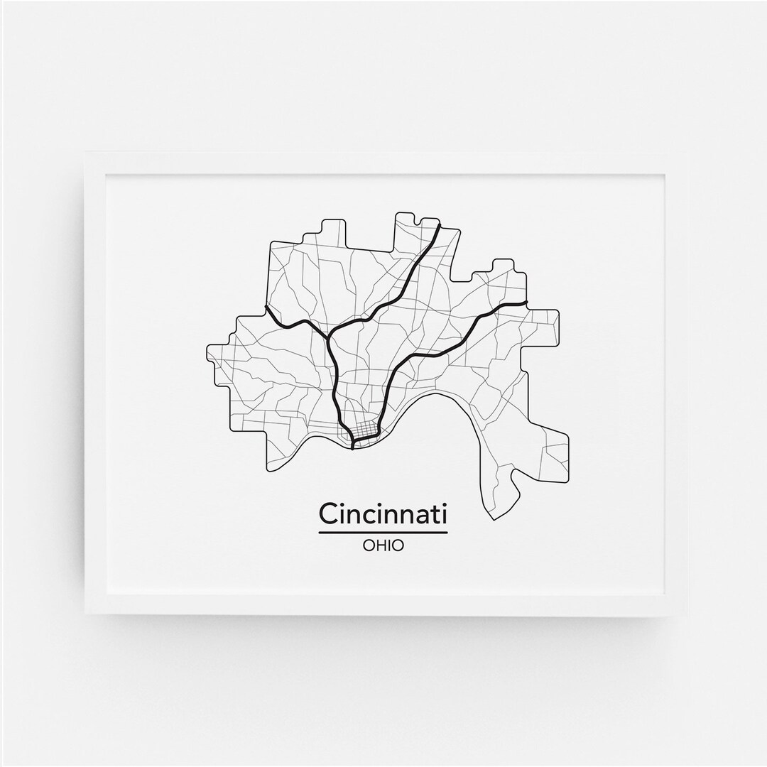 WZMPA Cincinnati Ohio Stadtplan Kosmetiktasche – Reisesouvenir & Geschenk Mit Reißverschluss