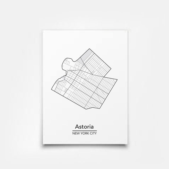 Astoria New York City Neighborhood Map Thiscitymaps | Etsy