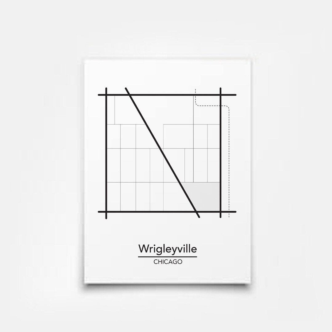 Wrigleyville - Chicago Neighborhood Map - Thiscitymaps - Etsy
