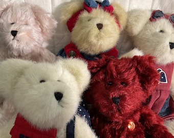 Boyds Bears Head Bean Collection Dahlia TJ Bearheart Beansley Holly Glorybear