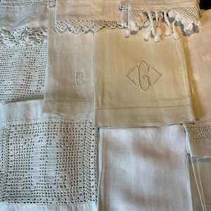 Cream White Monogrammed Guest Towel or Fingertip Towel