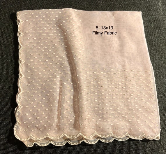 Handkerchiefs Pink Vintage or Antique - image 6