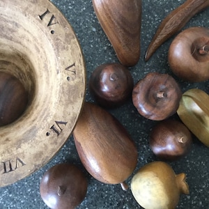 Wood Fruit Centerpiece Pieces Mid Century Decor
