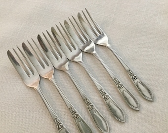 アンティーク AVON シルバープレート ペストリーフォーク 6 1/8 インチ