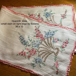 Vintage Embroidered Dresser Scarves