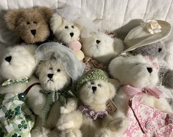 Boyds Bears Gen Yoo Wine Head Bean Lcky OBeary Debearvoire Dooright Sugarcone Lil Love Brst Cncr Awrnss Longabrgr Ldy Grey O T Bearington