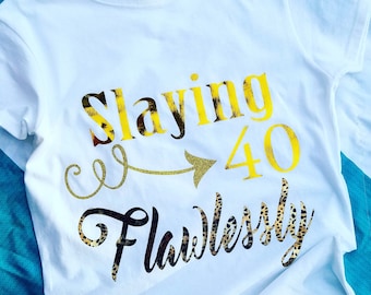 Camiseta de cumpleaños para mujer, ELIGE tu edad, camiseta de matanza de cumpleaños, camiseta de niña de cumpleaños, camiseta de cumpleaños número 40, camiseta de cumpleaños de leopardo