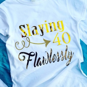 Birthday Shirt For Women, CHOOSE your Age, Birthday Slay Shirt, Birthday Girl Shirt, 40th Birthday Shirt, Leopard Birthday Shirt