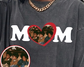 Custom Mom Shirt with Photo, Personalized Mom Picture T-Shirt, Custom Family Photo Tee, Gift for Mom, Mother's Day Shirt, Christmas Gifts