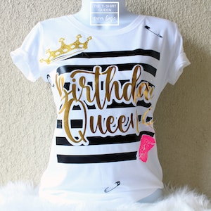 Geburtstag Queen Shirt, einzigartiges Geburtstag Shirt, Geburtstag Shirts für Frauen, Sicherheitsnadel Shirt, Geburtstagsgeschenk für Frauen, wählen Sie Ihre Lippenfarbe
