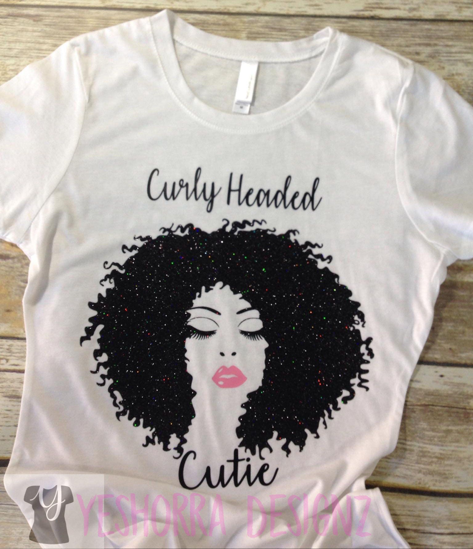 Natural Hair T-shirt Natural Hair Shirt Curly Headed Cutie - Etsy